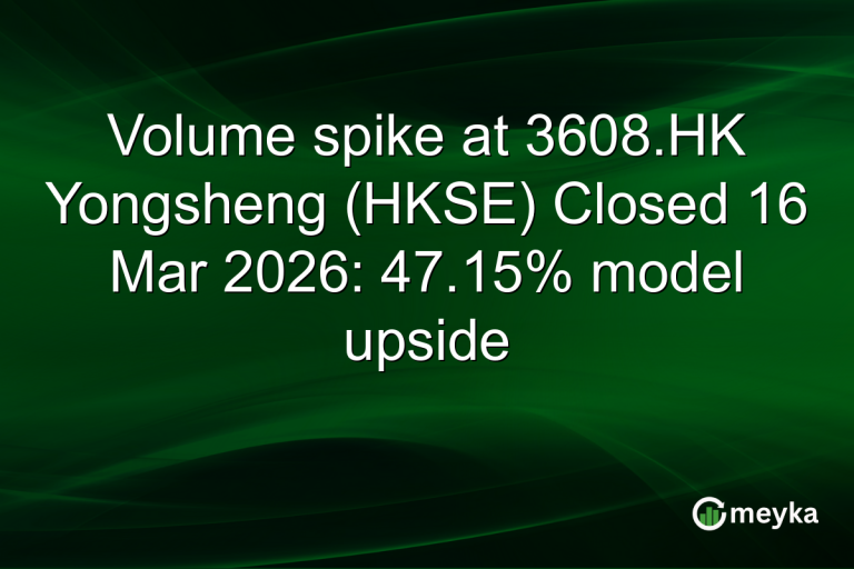 Volume spike at 3608.HK Yongsheng (HKSE) Closed 16 Mar 2026: 47.15% model upside