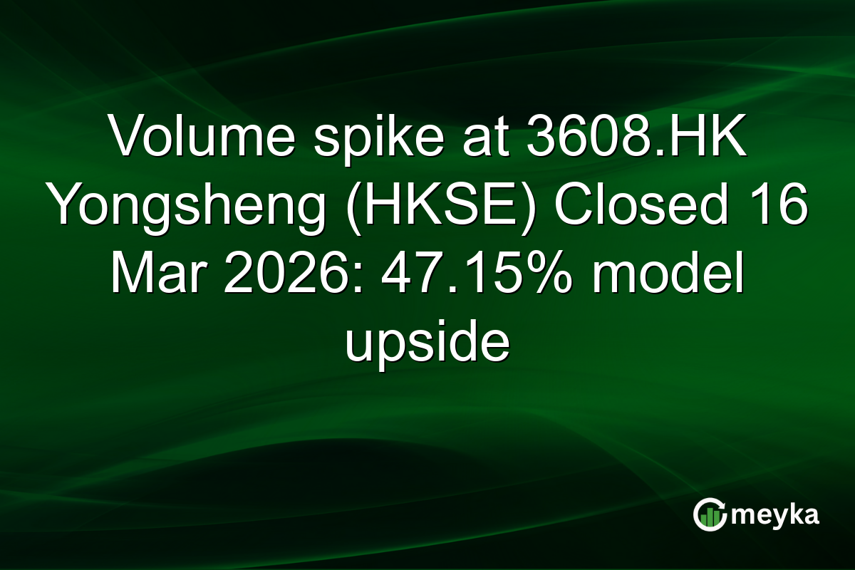 Volume spike at 3608.HK Yongsheng (HKSE) Closed 16 Mar 2026: 47.15% model upside