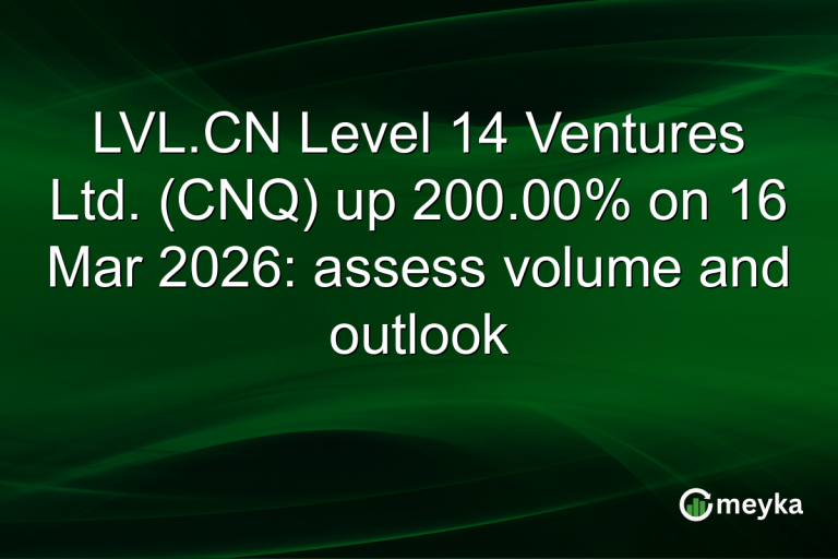 LVL.CN Level 14 Ventures Ltd. (CNQ) up 200.00% on 16 Mar 2026: assess volume and outlook