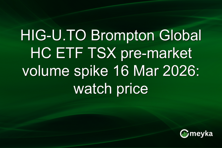 HIG-U.TO Brompton Global HC ETF TSX pre-market volume spike 16 Mar 2026: watch price