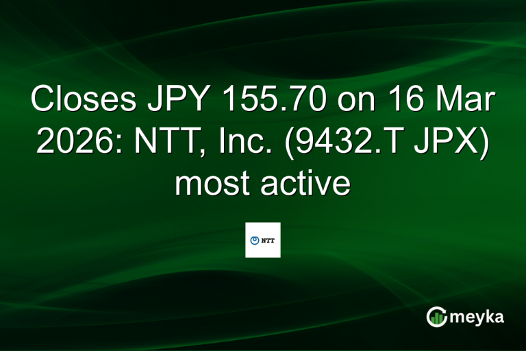 Closes JPY 155.70 on 16 Mar 2026: NTT, Inc. (9432.T JPX) most active