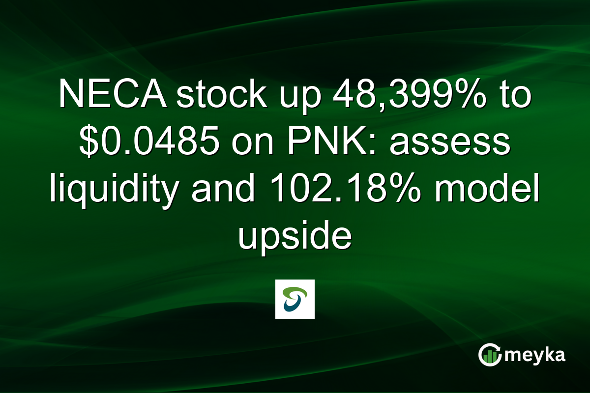 NECA stock up 48,399% to $0.0485 on PNK: assess liquidity and 102.18% model upside