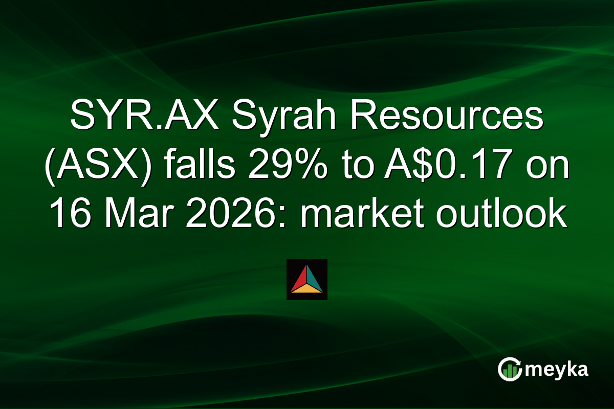 SYR.AX Syrah Resources (ASX) falls 29% to A$0.17 on 16 Mar 2026: market outlook