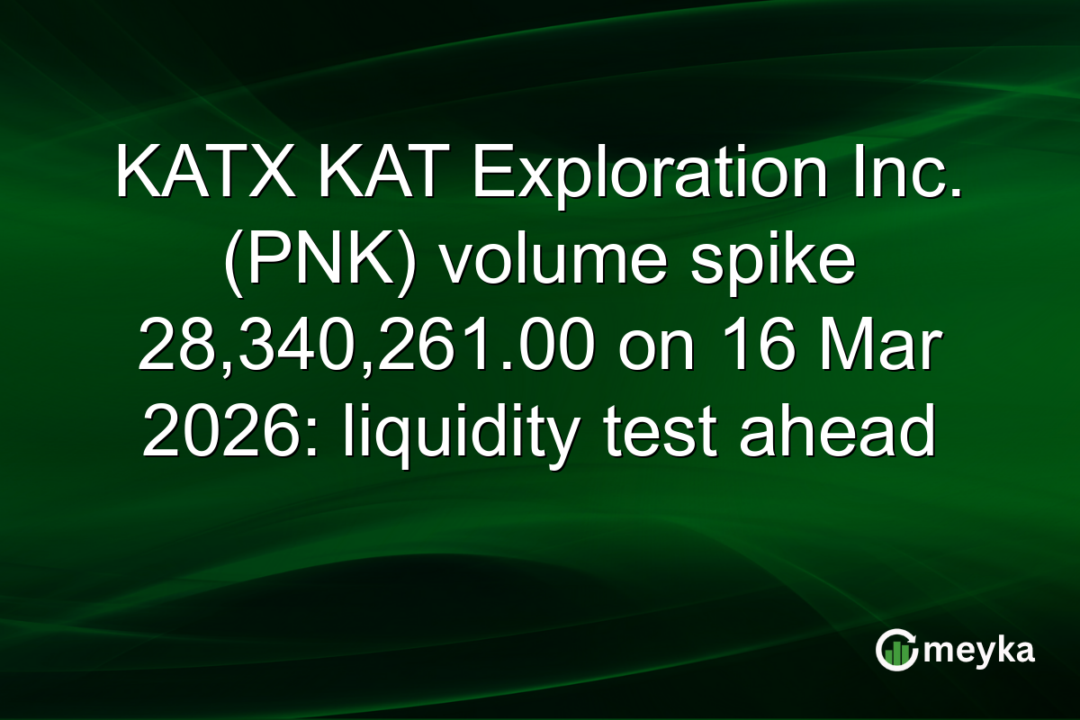 KATX KAT Exploration Inc. (PNK) volume spike 28,340,261.00 on 16 Mar 2026: liquidity test ahead