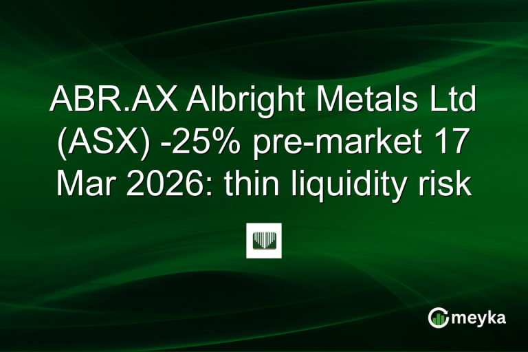 ABR.AX Albright Metals Ltd (ASX) -25% pre-market 17 Mar 2026: thin liquidity risk
