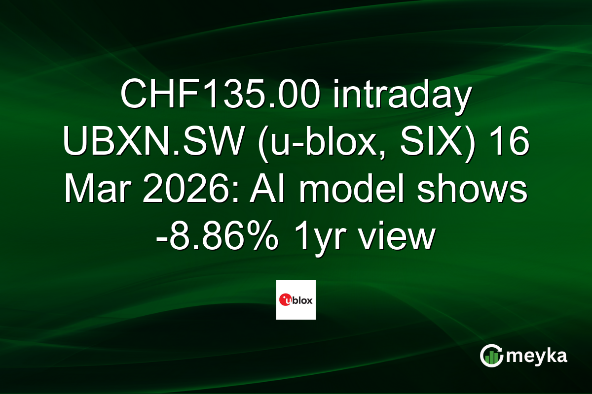 CHF135.00 intraday UBXN.SW (u-blox, SIX) 16 Mar 2026: AI model shows -8.86% 1yr view
