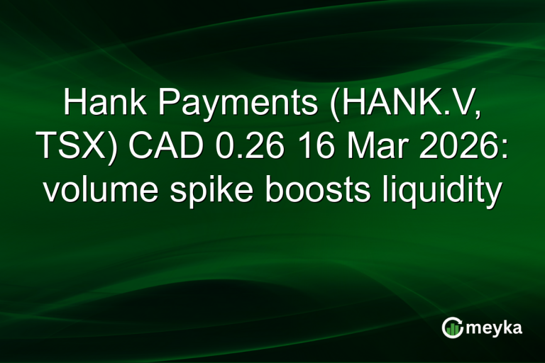 Hank Payments (HANK.V, TSX) CAD 0.26 16 Mar 2026: volume spike boosts liquidity