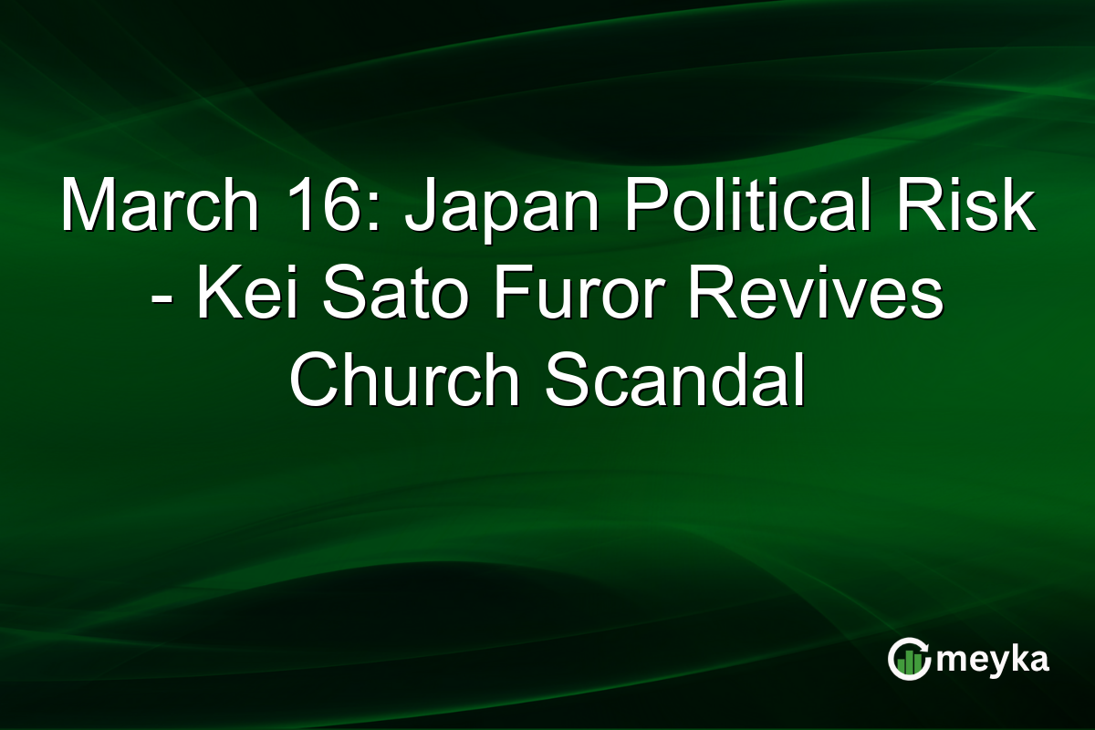 March 16: Japan Political Risk – Kei Sato Furor Revives Church Scandal