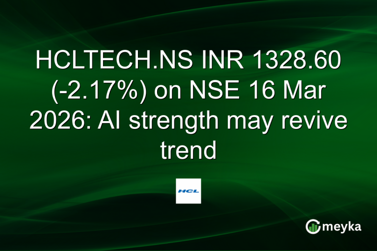 HCLTECH.NS INR 1328.60 (-2.17%) on NSE 16 Mar 2026: AI strength may revive trend
