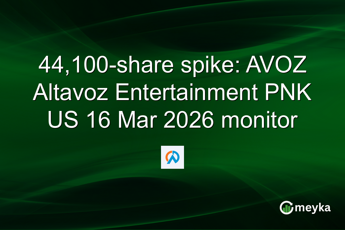 44,100-share spike: AVOZ Altavoz Entertainment PNK US 16 Mar 2026 monitor