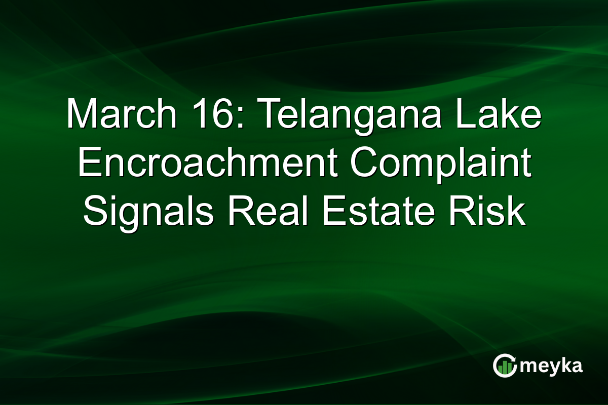 March 16: Telangana Lake Encroachment Complaint Signals Real Estate Risk