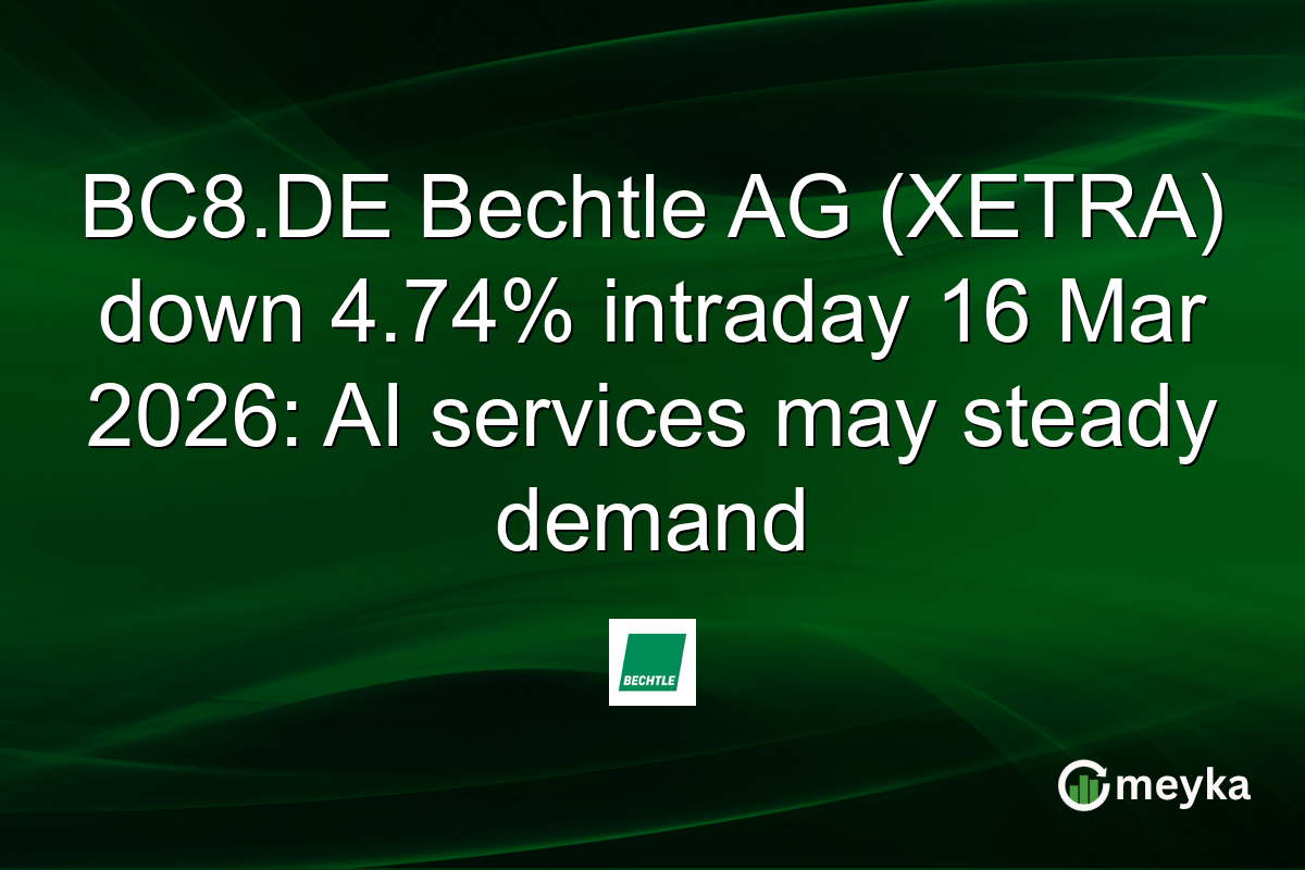 BC8.DE Bechtle AG (XETRA) down 4.74% intraday 16 Mar 2026: AI services may steady demand