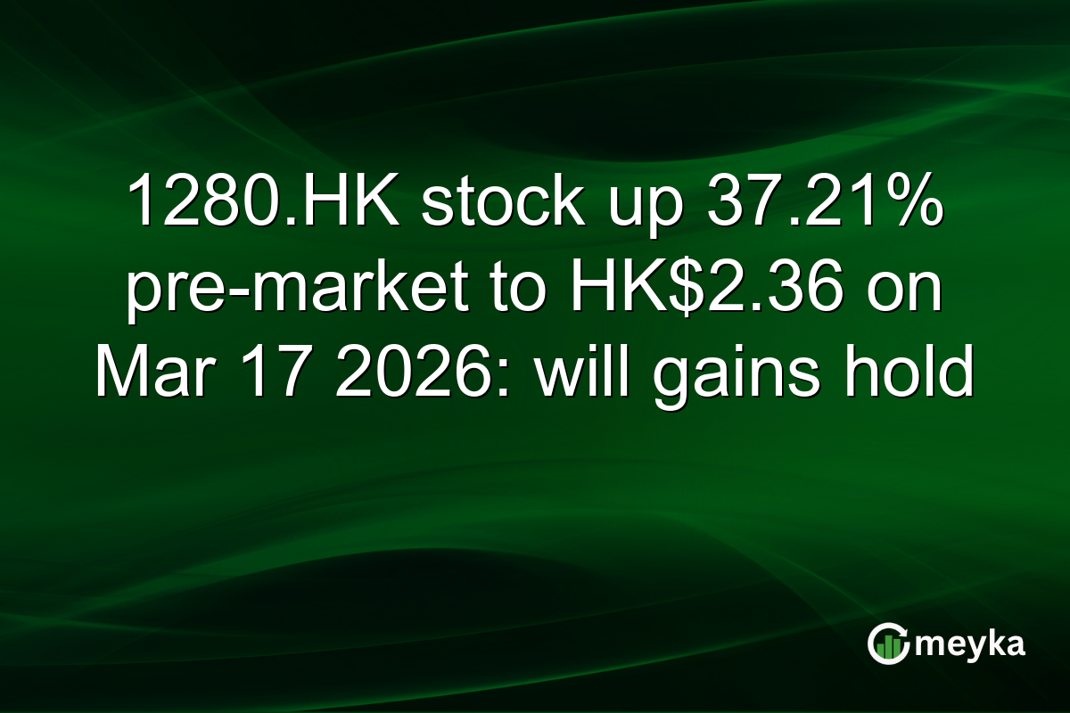 1280.HK stock up 37.21% pre-market to HK$2.36 on Mar 17 2026: will gains hold