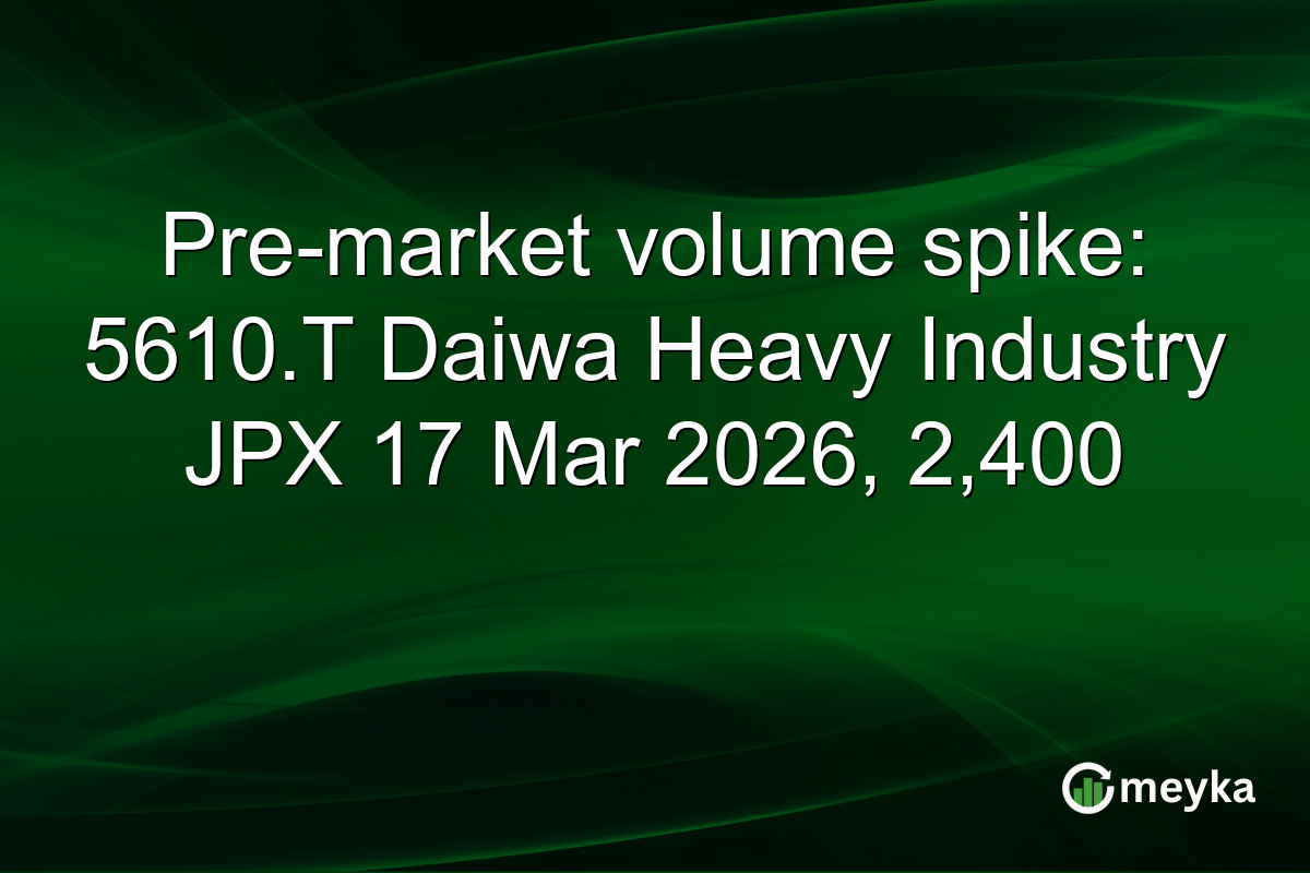 Pre-market volume spike: 5610.T Daiwa Heavy Industry JPX 17 Mar 2026, 2,400