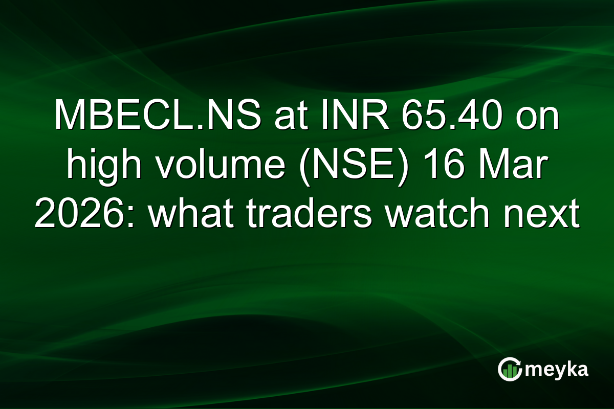 MBECL.NS at INR 65.40 on high volume (NSE) 16 Mar 2026: what traders watch next