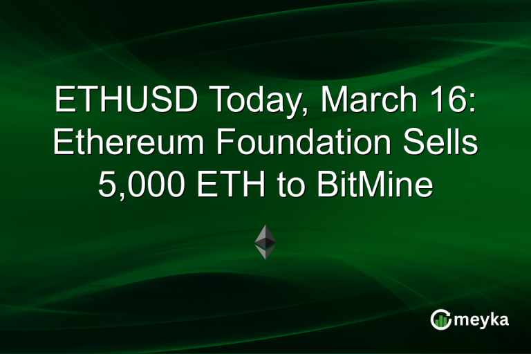 ETHUSD Today, March 16: Ethereum Foundation Sells 5,000 ETH to BitMine