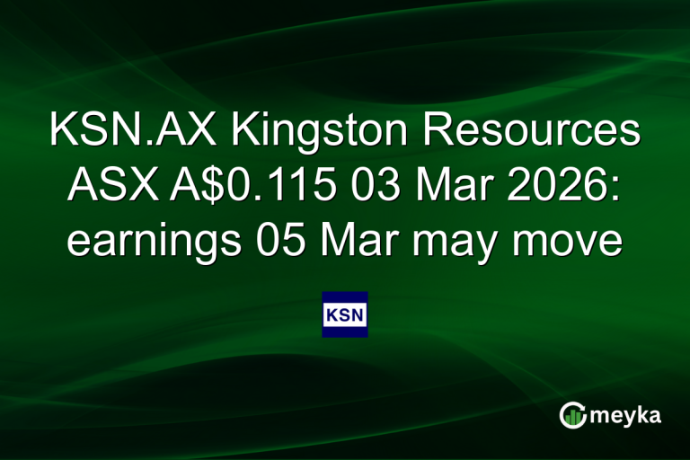 KSN.AX Kingston Resources ASX A$0.115 03 Mar 2026: earnings 05 Mar may move