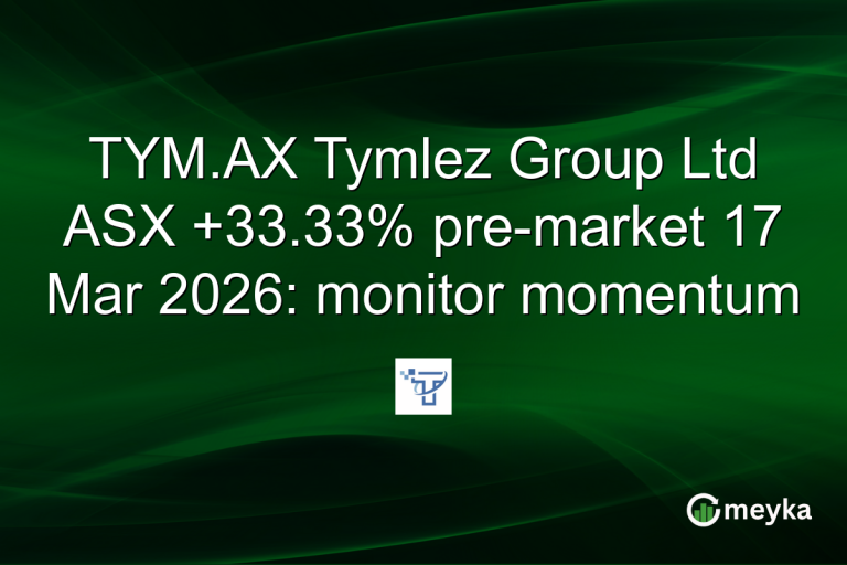 TYM.AX Tymlez Group Ltd ASX +33.33% pre-market 17 Mar 2026: monitor momentum