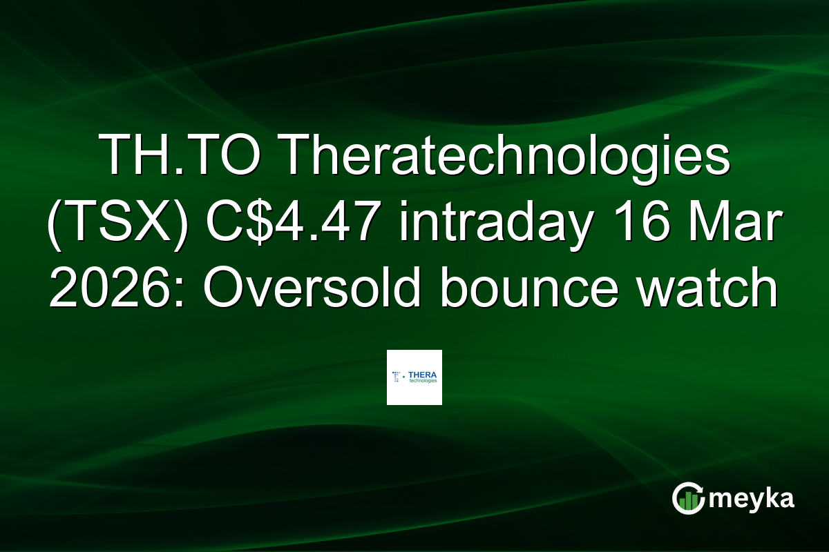 TH.TO Theratechnologies (TSX) C$4.47 intraday 16 Mar 2026: Oversold bounce watch