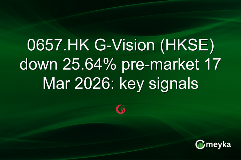 0657.HK G-Vision (HKSE) down 25.64% pre-market 17 Mar 2026: key signals