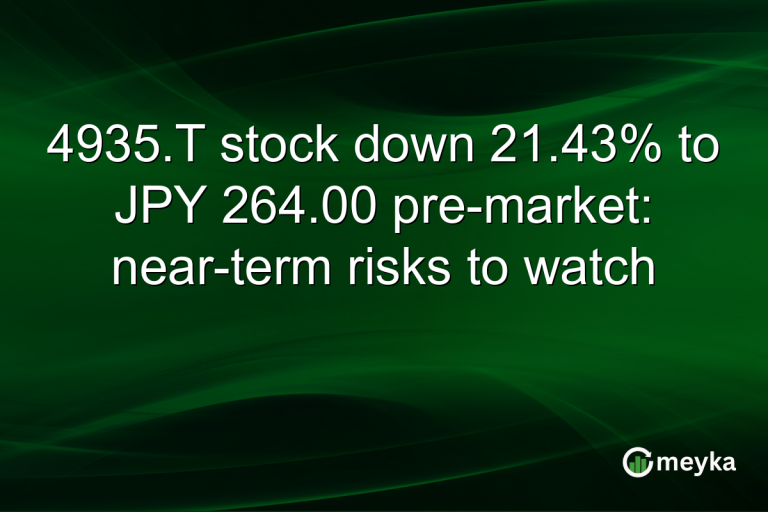 4935.T stock down 21.43% to JPY 264.00 pre-market: near-term risks to watch