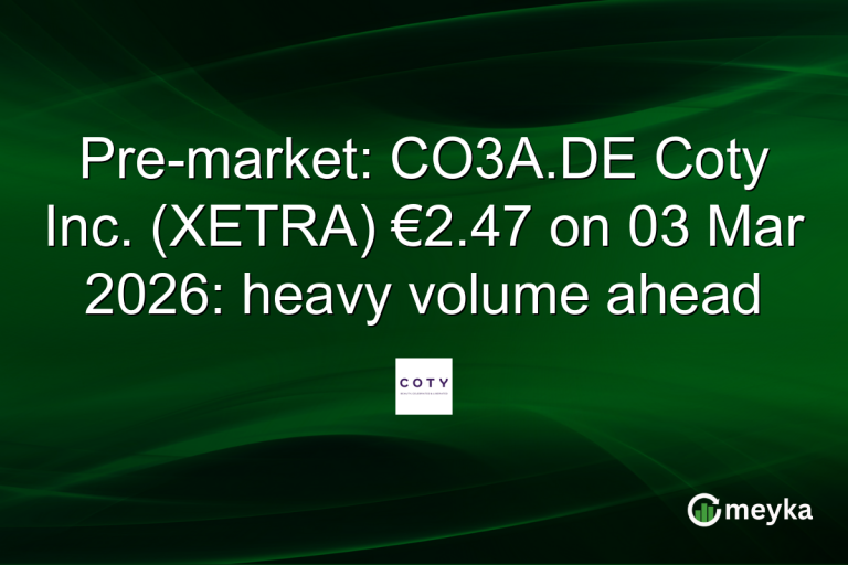 Pre-market: CO3A.DE Coty Inc. (XETRA) €2.47 on 03 Mar 2026: heavy volume ahead