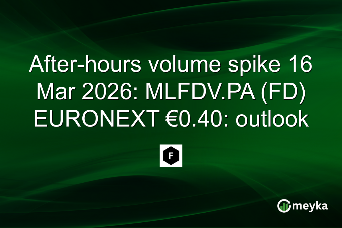 After-hours volume spike 16 Mar 2026: MLFDV.PA (FD) EURONEXT €0.40: outlook