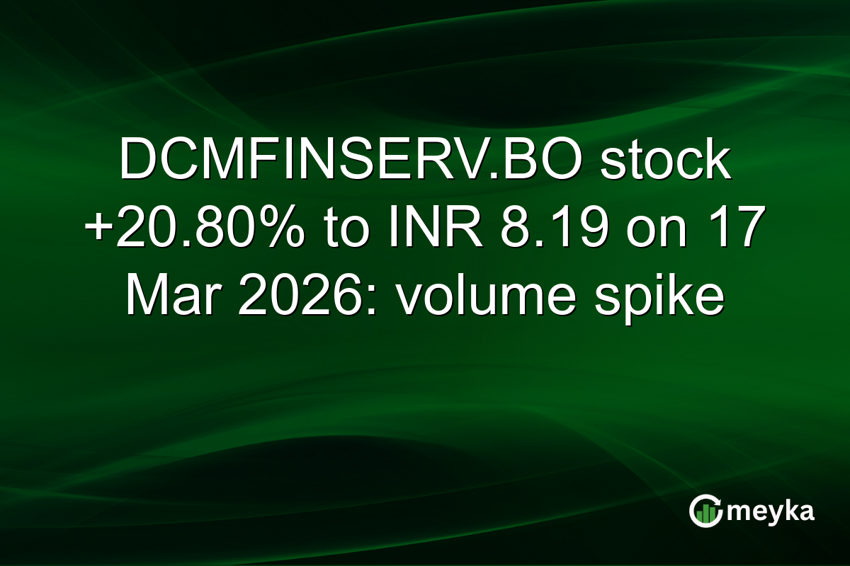 DCMFINSERV.BO stock +20.80% to INR 8.19 on 17 Mar 2026: volume spike