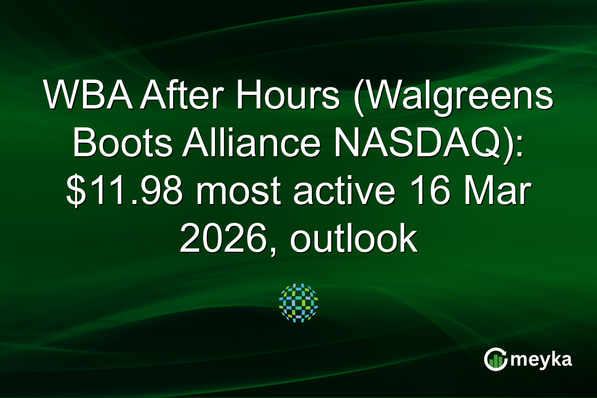 WBA After Hours (Walgreens Boots Alliance NASDAQ): $11.98 most active 16 Mar 2026, outlook
