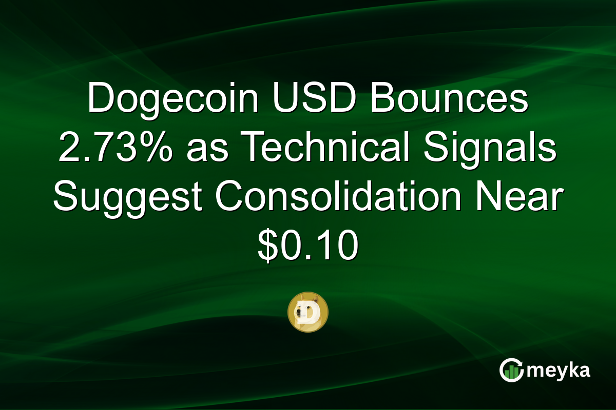 Dogecoin USD Bounces 2.73% as Technical Signals Suggest Consolidation Near $0.10
