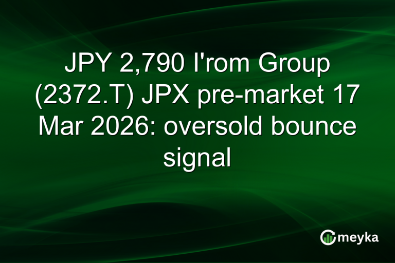 JPY 2,790 I'rom Group (2372.T) JPX pre-market 17 Mar 2026: oversold bounce signal