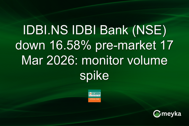 IDBI.NS IDBI Bank (NSE) down 16.58% pre-market 17 Mar 2026: monitor volume spike
