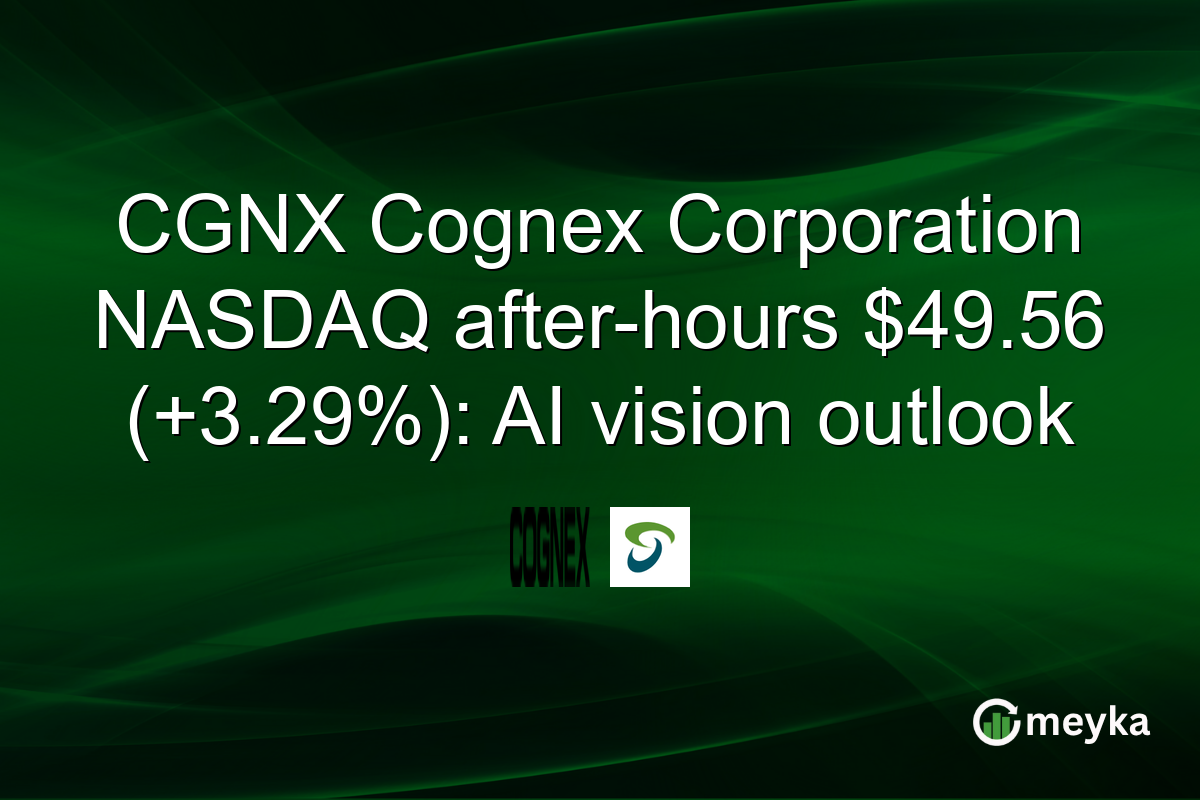 CGNX Cognex Corporation NASDAQ after-hours $49.56 (+3.29%): AI vision outlook