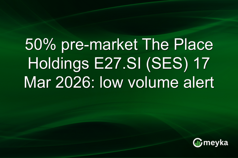 50% pre-market The Place Holdings E27.SI (SES) 17 Mar 2026: low volume alert