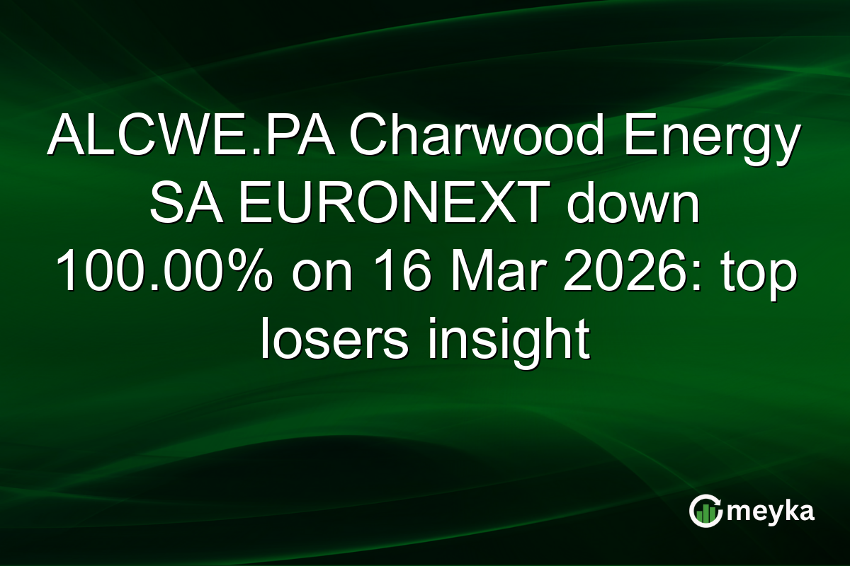 ALCWE.PA Charwood Energy SA EURONEXT down 100.00% on 16 Mar 2026: top losers insight