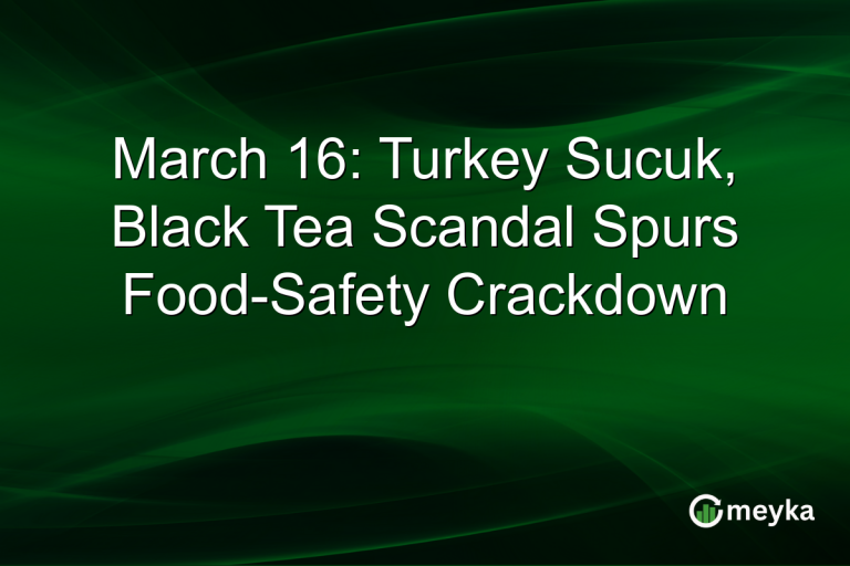 March 16: Turkey Sucuk, Black Tea Scandal Spurs Food-Safety Crackdown