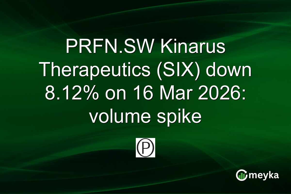 PRFN.SW Kinarus Therapeutics (SIX) down 8.12% on 16 Mar 2026: volume spike