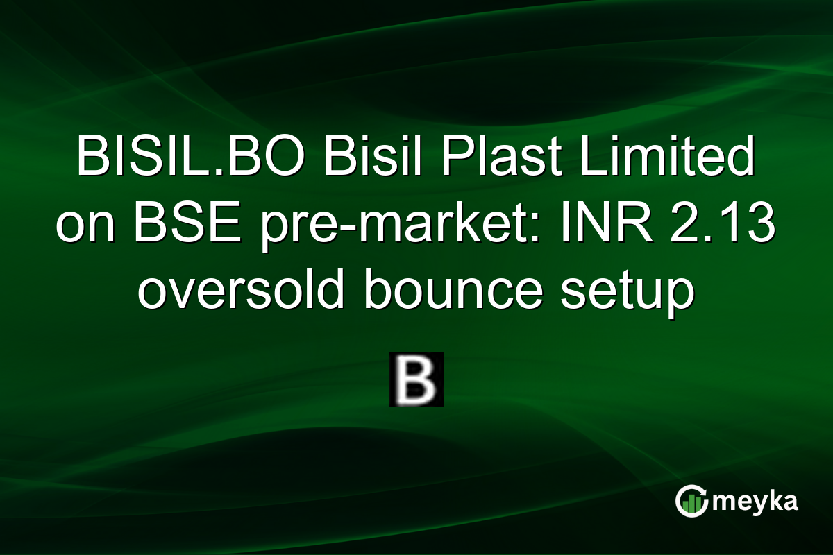 BISIL.BO Bisil Plast Limited on BSE pre-market: INR 2.13 oversold bounce setup