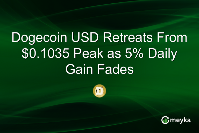 Dogecoin USD Retreats From $0.1035 Peak as 5% Daily Gain Fades