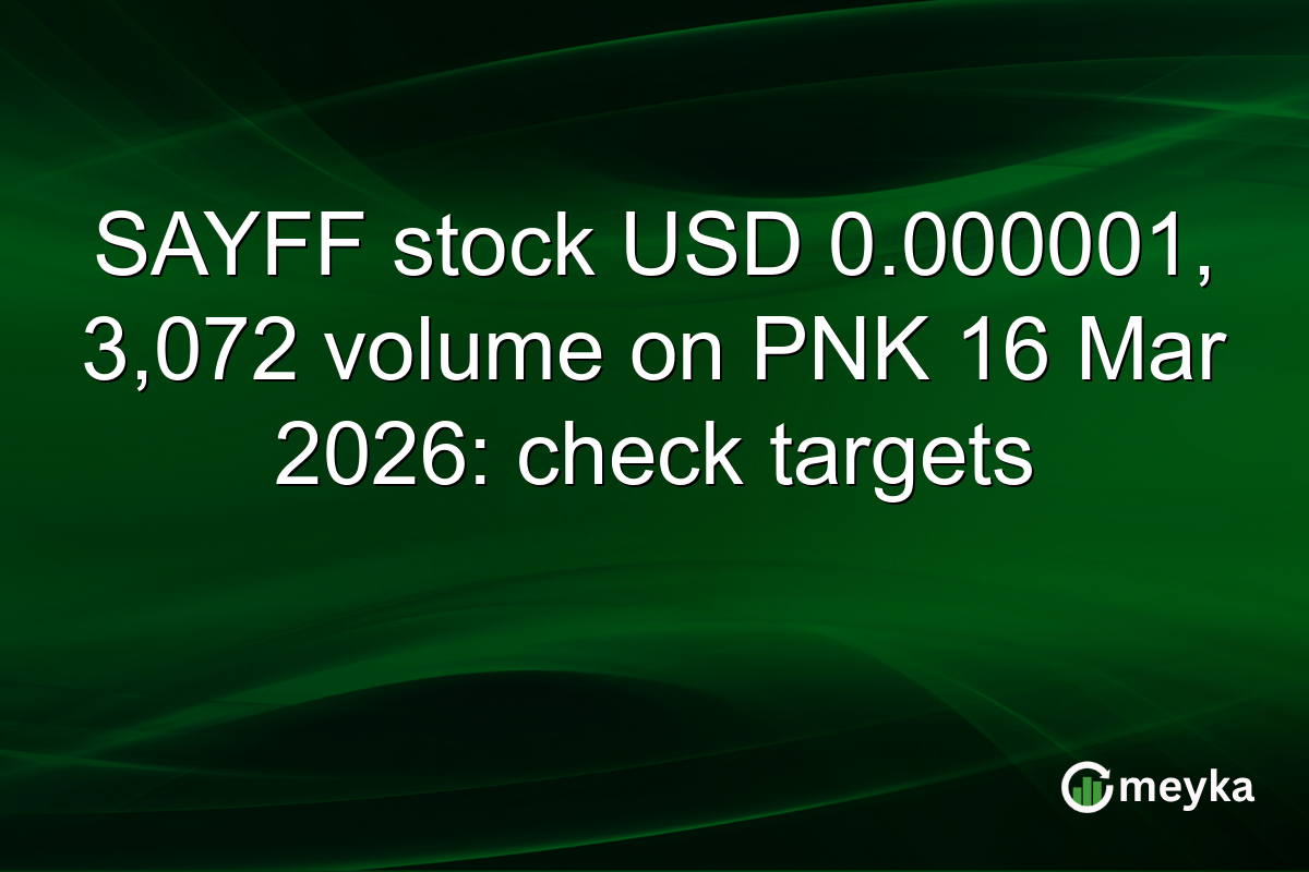 SAYFF stock USD 0.000001, 3,072 volume on PNK 16 Mar 2026: check targets