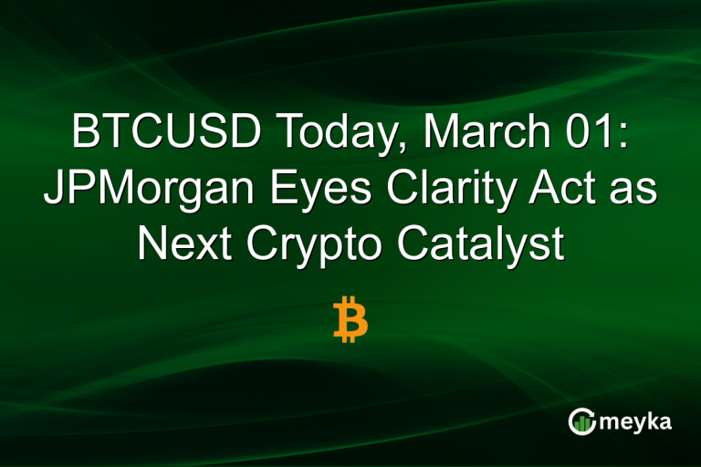 BTCUSD Today, March 01: JPMorgan Eyes Clarity Act as Next Crypto Catalyst