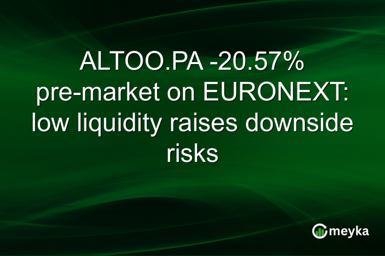 ALTOO.PA -20.57% pre-market on EURONEXT: low liquidity raises downside risks