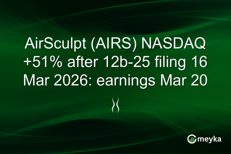 AirSculpt (AIRS) NASDAQ +51% after 12b-25 filing 16 Mar 2026: earnings Mar 20