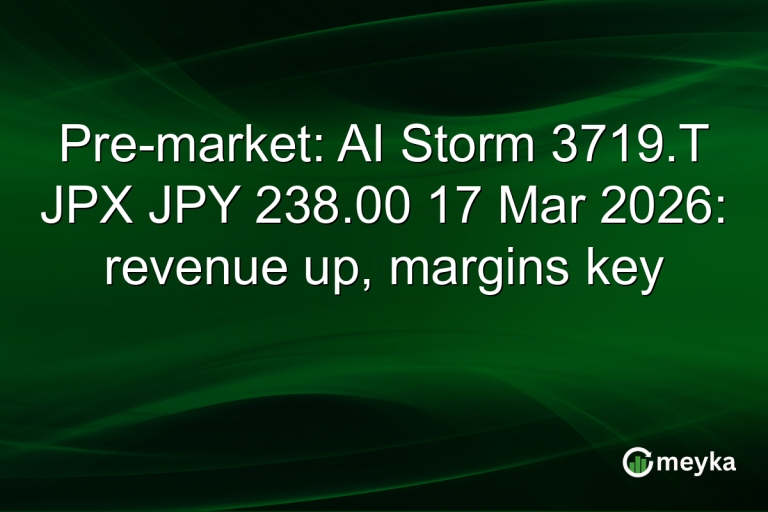 Pre-market: AI Storm 3719.T JPX JPY 238.00 17 Mar 2026: revenue up, margins key