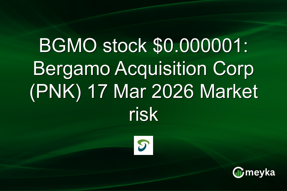 BGMO stock $0.000001: Bergamo Acquisition Corp (PNK) 17 Mar 2026 Market risk