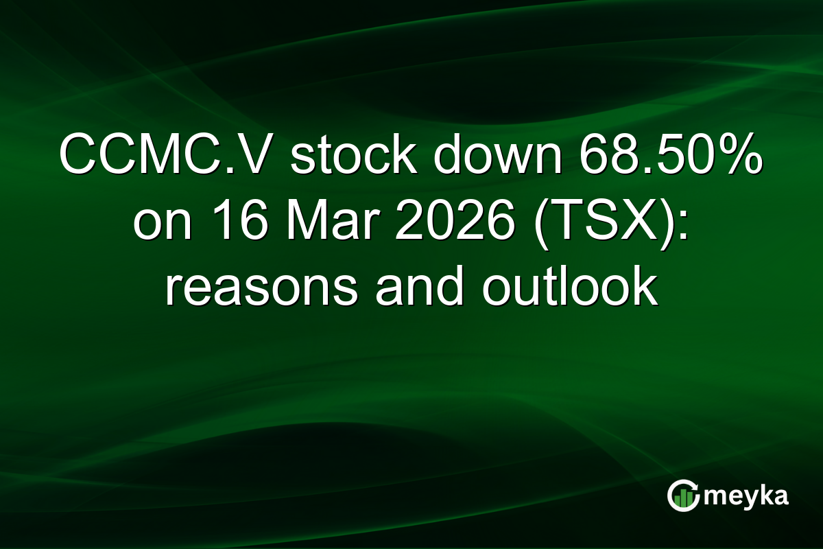 CCMC.V stock down 68.50% on 16 Mar 2026 (TSX): reasons and outlook