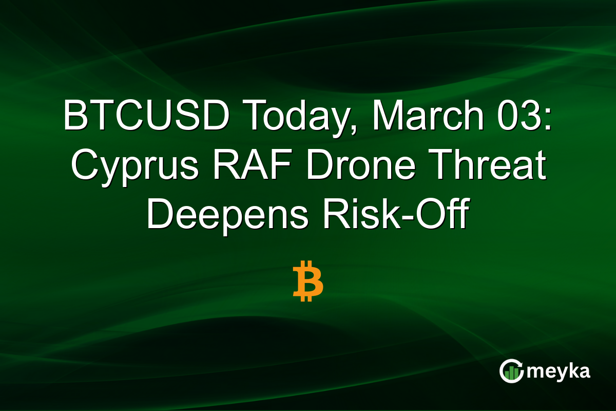 BTCUSD Today, March 03: Cyprus RAF Drone Threat Deepens Risk-Off