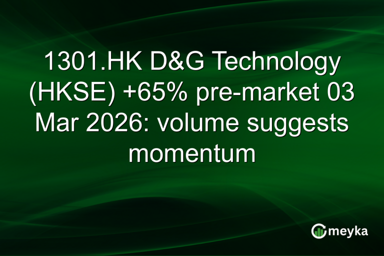 1301.HK D&G Technology (HKSE) +65% pre-market 03 Mar 2026: volume suggests momentum