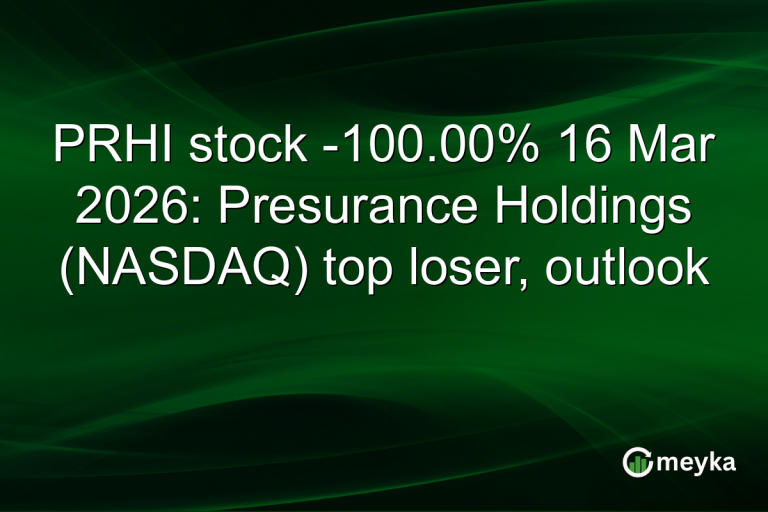 PRHI stock -100.00% 16 Mar 2026: Presurance Holdings (NASDAQ) top loser, outlook