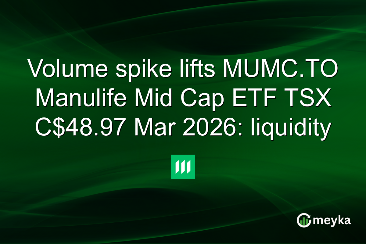 Volume spike lifts MUMC.TO Manulife Mid Cap ETF TSX C$48.97 Mar 2026: liquidity